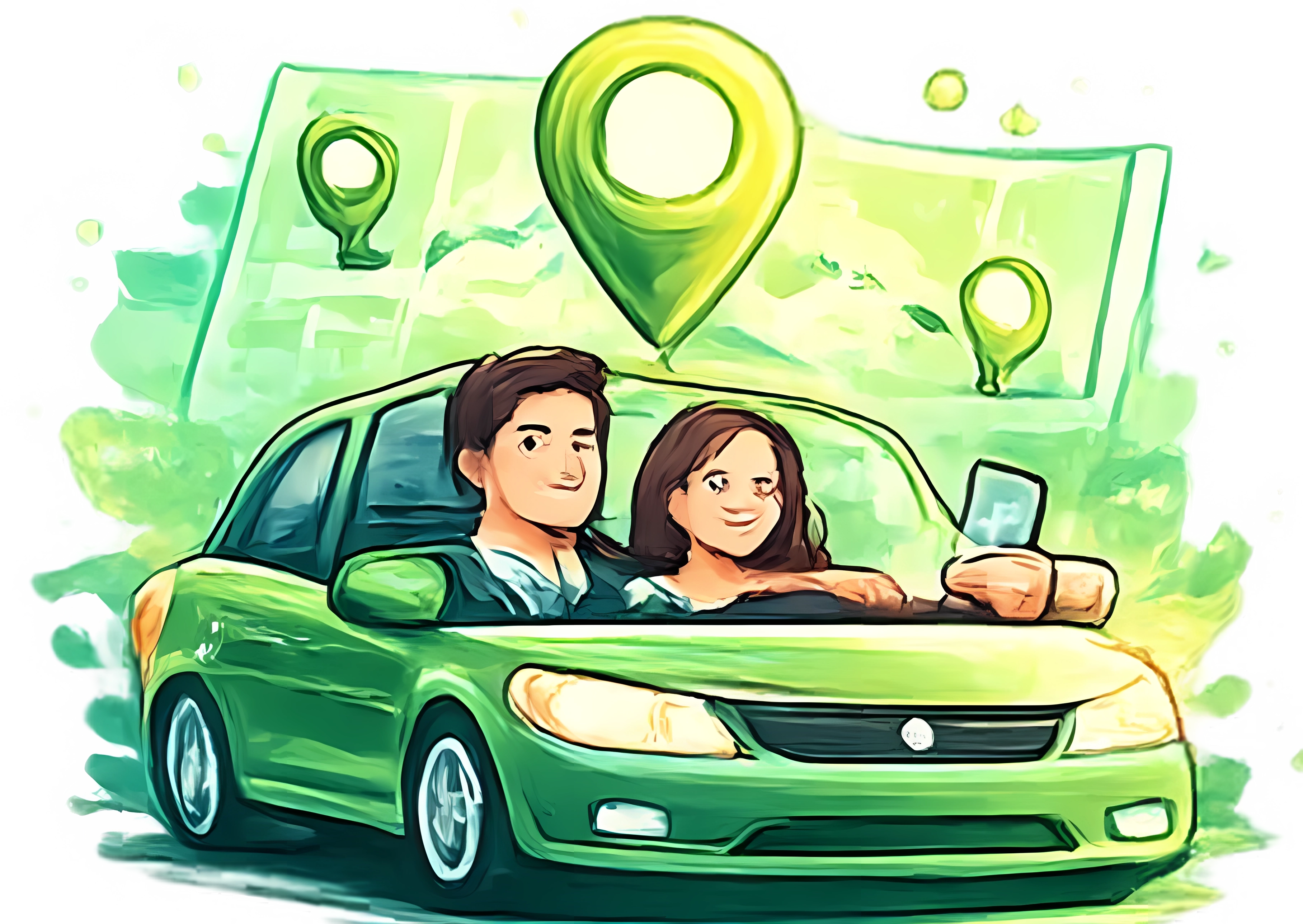 Smart Carpooling Illustration